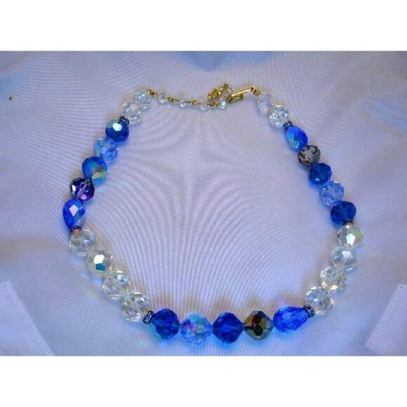 Vintage Jewelry Vendome Blue Crystal Necklace - Picture 4 of 7